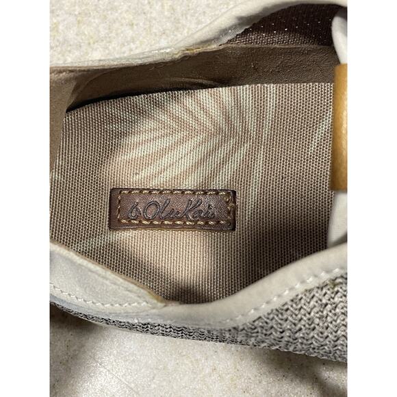 OluKai Women's Pehuea Li Shoe Size 7 Lace Up Sneaker Convertible Gray Tapa Mesh - Picture 10 of 11